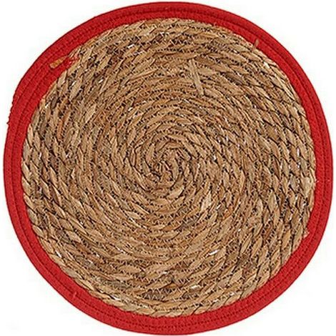 Sottopentola in Fibra Naturale - BigBuy Home - Ø 35 cm - Marrone Rosso - Multicolore (1/2)