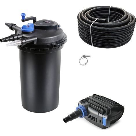 Druckteichfilter Set CPF 15000 mit 30W Eco Pumpe 10m Schlauch Nr.29
