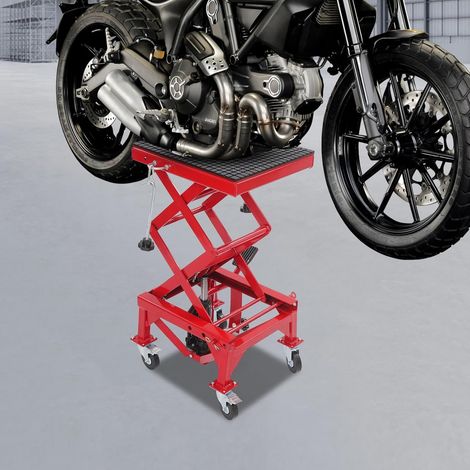 Hydraulischer Motorradheber 200kg, Höhenverstellbar 350-870mm Scherenhebebühne mit Rollen, Robuster Motorradlift für Werkstatt & Garage (1/5)