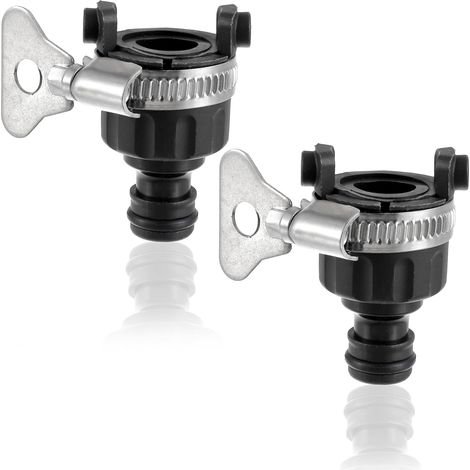Robinet connecteur de tuyau universel, adaptateur de robinet pour jardin cuisine salle de bain réglable, raccord de robinet de tuyau d'arrosage intérieur et extérieur (noir, 2 pièces)