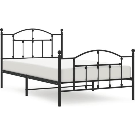 Maison Exclusive - Giroletto con Testiera e Pediera Metallo Nero 107x203 cm (1/5)