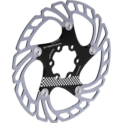Disque de frein flottant 160 mm à six boulons pour vélo de montagne (noir et argent) (1/5)