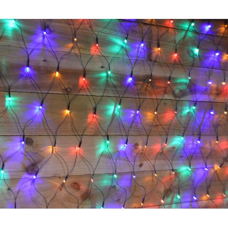 170cm x 120cm Multi Function Christmas Net Lights with 180 Multi Coloured LEDs (1/4)