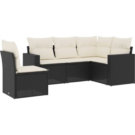Maison Exclusive - Set de muebles de jardín 5 pzas y cojines ratá (1/3)