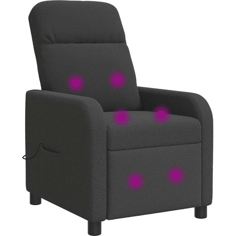 Silla de masajes reclinable Gris oscuro Bouclé vidaXL (1/5)