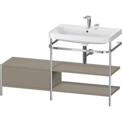 Ensemble lavabo HAPPY D.2 PLUS 1400x490mm sans trou de robinetterie, blanc super mat