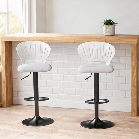 Tabouret de bar blanco en lino Sintético métal 43 x 40,5 x 105 cm (1/5)