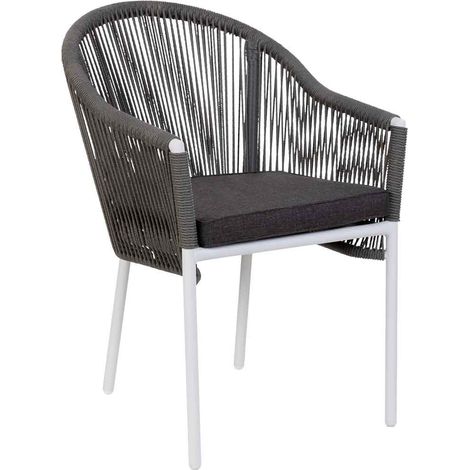 Silla de ratan sintético gris 57x63x84.5 (1/5)
