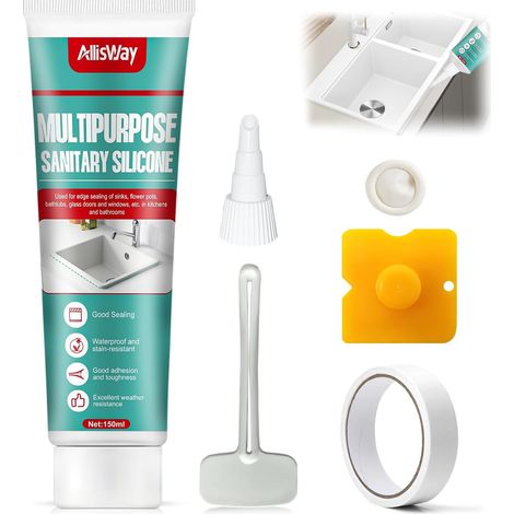 Silicone Transparent Salle de Bain, Étanche et Bien Scellé, 150ml  Joint Silicone, Joint Salle de Bain, Idéal pour les Éviers de Cuisine les Salles de Bains (1/5)