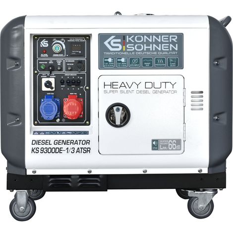 Diesel-Stromerzeuger Könner & Söhnen KS 9300DE-1/3 ATSR Super S, 7,5 kW, 230V/400V, Elektrostart, ATS-Anschluss, schallgedämmt