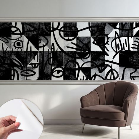 Carta da parati autoadesiva - fotomurale - decorazione parete - murale - adesivo da muro - Caos grafico 250x104 cm (1/5)