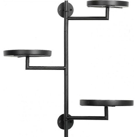 Étagères à plantes pivotantes pour fenêtre, support à plantes d'intérieur en métal à 3 niveaux, noir, étagère pour jardinière murale (1/5)