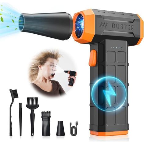 KLVGTIFS PU - Souffleur Air Comprimé,150000 TR/Min Dépoussiérants Puissants électrique,Air Comprimé Duster avec Batterie 9000mAh,3 Vitesses (1/5)