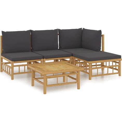 Maison Exclusive - 5-tlg. Garten-Lounge-Set mit Dunkelgrauen Kiss