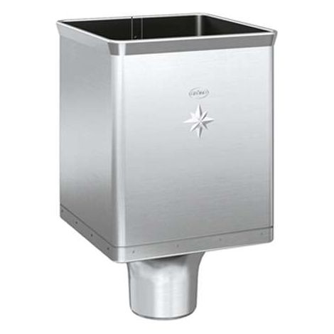 GRÖMO ZINK Design-Wasserfangkasten TITANZINK ø80 mit Stern 240x240x340, 63086