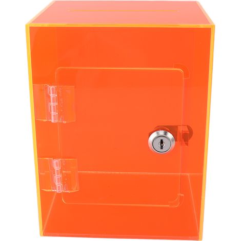 Grande tirelire pot à épargne acrylique transparente rouge solide ouvrable avec 2 clés pour adultes et enfants billets et pièces (1/5)