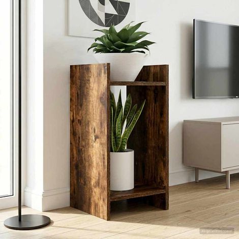 Soporte de plantas 2 pcs Roble Ahumado 30 x 30 x 60 cm