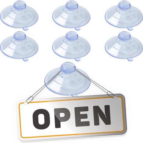 Lot de 6 crochets à ventouse pour verre - 6 cm - Ventouses pour décoration de fenêtre - Boutons à ventouse en caoutchouc pour plaques en verre - Fixation polyvalente pour bricolage (1/5)
