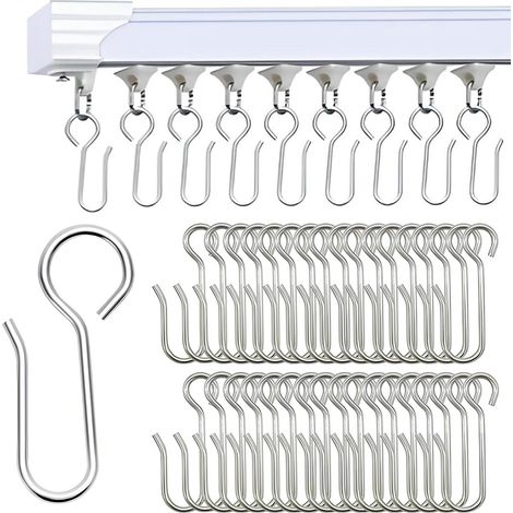 Duschvorhanghaken, Metallhaken für Auto-Duschvorhangschienen, Zubehör für Aufhängevorrichtungen (30 Stück) (1/5)