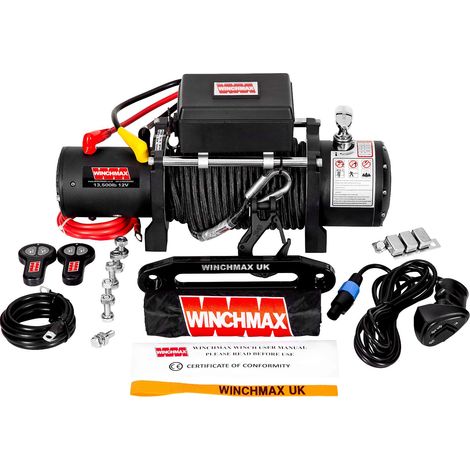 13,500lb (6,123kg) 12v Military Grade Winch. 25m x 10mm Armourline Rope. Twin Wireless Remote Controls. (1/5)