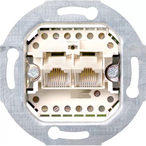 Gira UAE/IAE-Anschlussdose 2 x 8-p 8/8 SRK Einsatz [019000], 0190 00 (1/2)