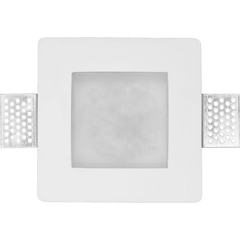 Portafaretto incasso gesso quadrato con vetro a scomparsa supporto faretto 5003 (1/3)