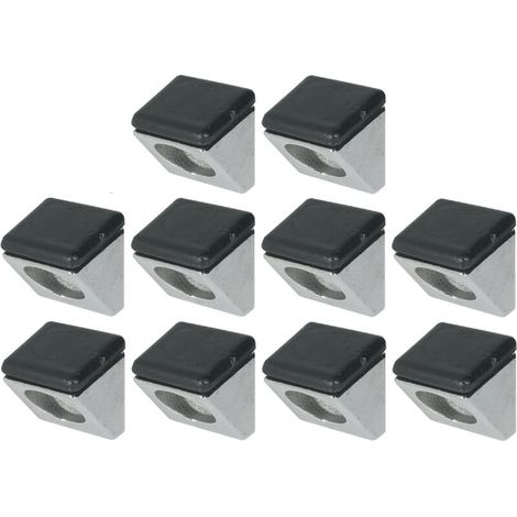 10x Taquet en alliage zingué avec revêtement plastique noir à visser Ø5mm à visser Support Etagère Meuble Placard (1/2)