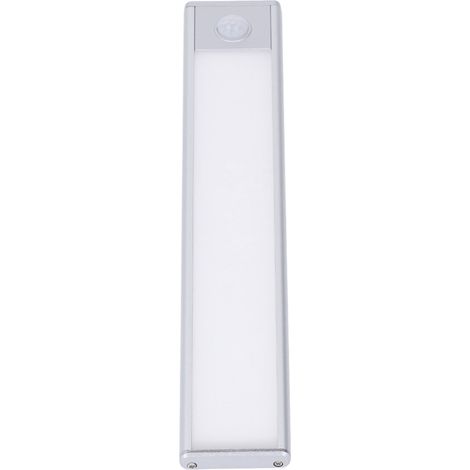 Bande lumineuse à détecteur de mouvement avec 39 LED, fixation magnétique, chargement USB, couleur argent.