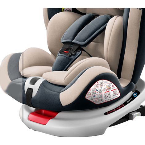 Siège auto pivotant 360° pour bébé et enfant, rehausseur dossier haut, couleur café, rotation complète, sécurité et confort. (1/3)