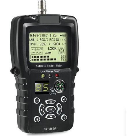 Détecteur de satellite VF-8620 HD Numérique Satellite Finder DVB S2/MPEG2 SatFinder Mètre H.264 Avec Boussole Lion Rétroéclairé Batterie Performances stables (1/5)