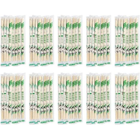 100 baguettes jetables, paquet séparé, baguettes rondes en bambou pour restaurants et usage domestique 19,5 x 0,5 cm/7,7 x 0,2 pouces (1/4)