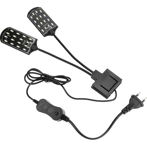 X7 10W Pflanzenleuchte, Doppelkopf-Klemmleuchte für Aquarien, Hochleistungs-Aquarienbeleuchtung, Zubehör für Aquarien (1/5)
