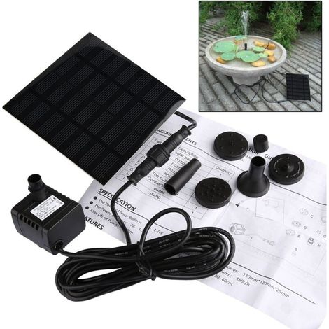 Pompe Solaire Améliorée Miniature 7V Pompe Solaire Fontaine de Jardin Bassin pour Hauteur Cycle de L'eau Étang Fontaine d'eau H415 (1/4)