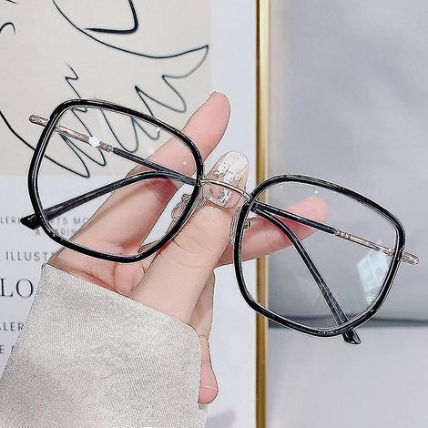 Lunettes anti-lumière bleue - Monture élégante et tendance pour la lecture, les jeux et l'ordinateur - Protection contre la lumière bleue jusqu'à 500 degrés - Monture noire et dorée (1/5)
