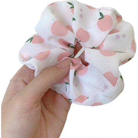 Lot Fruit Pattern Scrunchies Élastiques Cheveux Doux Tissu, Grands Bandes à Cheveux Intestin, Accessoires Capillaires pour Fille (1/5)