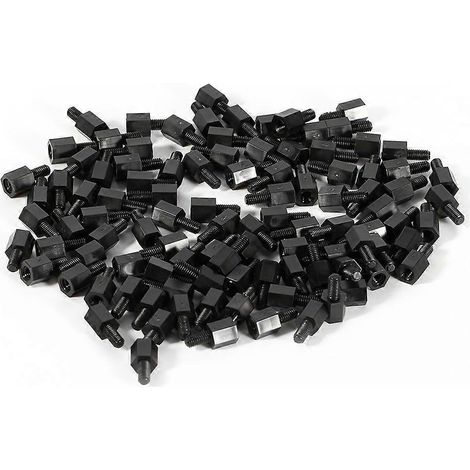 100 Stück M2 M3 M4 Kunststoff Nylon Sechskant Außengewinde Innengewinde Innengewinde Distanzschraube Rundkopfmutter