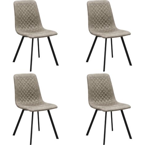 Set 4 Sedie Vintage Microfibra Pranzo 83x44x57 cm tortora