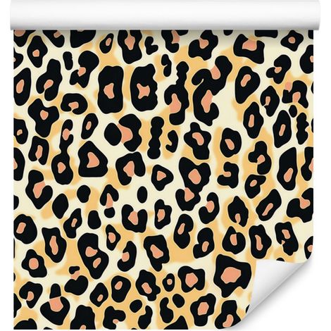 Carta da parati effetto pelle di animale, marrone, beige, crema e oro, 50x1000 cm (1/5)