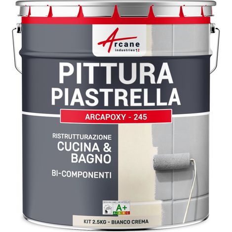Vernice per piastrelle bagno e cucina -  ARCAPOXY PIASTRELLE - 2,5 kg (fino a 25 m² in 2 strati) Bianco Crema - RAL 9001 - ARCANE INDUSTRIES (1/5)