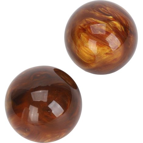 Lot de 2 balles de fitness Baoding en corail de 5 cm pour renforcer les mains et pratiquer des exercices de santé chinois. (1/5)
