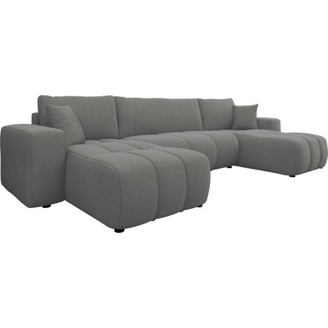 Sofá rinconero Comfivo Laurus II, Velo 635, Función de descanso, Almacenaje, 312x145x82cm, 0