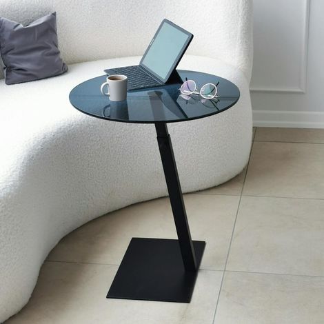 Table d'appoint ordinateur en verre teinté, réglable TULUM (1/5)