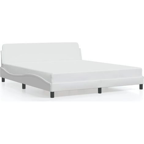 Lit double,Lit adulte,Cadre de lit Dover blanc 180x200 cm similicuir CFW7997363 (1/5)