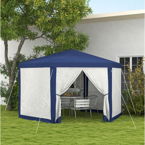 gazebo giardino 394x341 cm con zanzariere resistente HAVRYA (1/4)