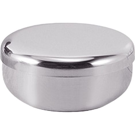 Bol à riz en acier inoxydable avec couvercle, bol mélangeur multifonction à un seul compartiment pour la cuisine, grande taille 11,9 x 4,7 cm (1/5)