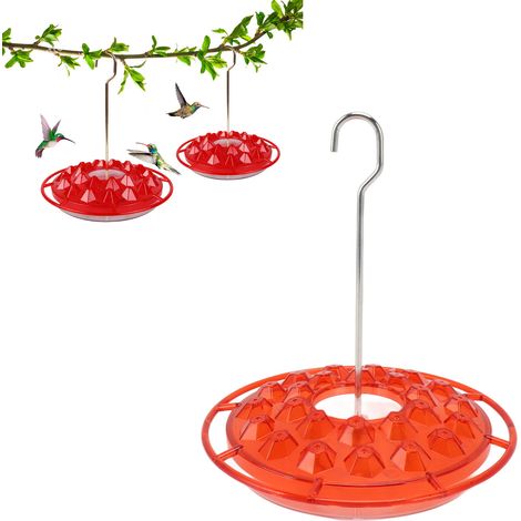 Wasserdichter, leicht zu reinigender und nachfüllbarer Kolibri-Futterspender, ideal für den Außenbereich: Fenster, Terrassen, Patios und Gärten. Rund und zum Aufhängen. (1/5)