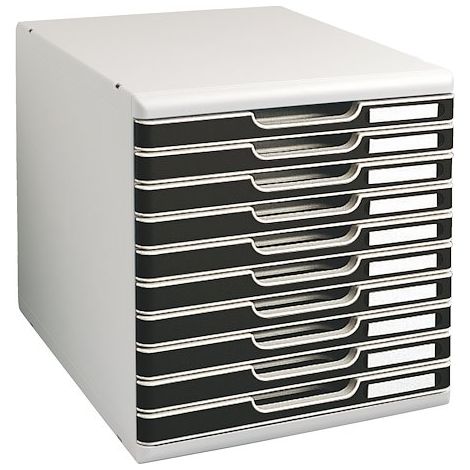 Module de classement Exacompta Modulo 10 tiroirs -gris/noir