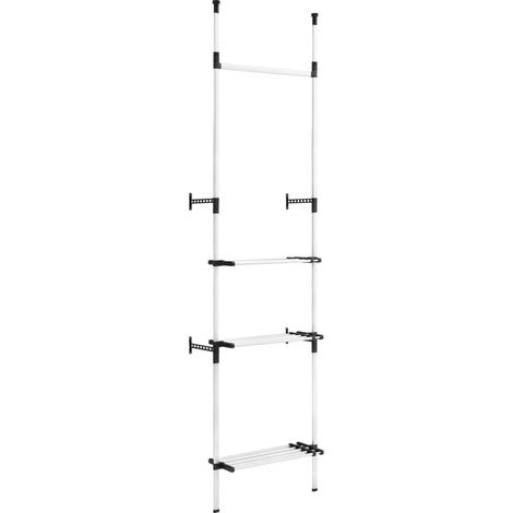 Système de garde-robe télescopique barres et étagère Aluminium 2 (1/5)