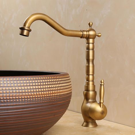 Robinet de lavabo, laiton, surélevé, monocommande, pour vasque (1/5)