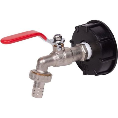 Robinet de récupération d'eau de pluie pour réservoir 1000 L, adaptateur pour réservoir IBC 1/2", robinet double de récupération d' (1/5)